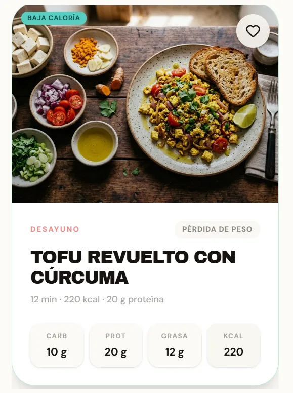Tofu Revuelto con Cúrcuma